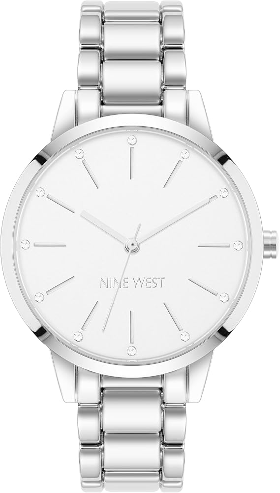 NINE WEST Women's Crystal Accented Bracelet Watch