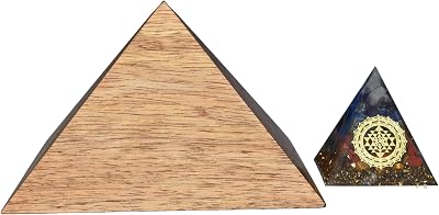 Awakened Orgonite Seven Chakra Gemstone Wish Pyramid | Powerful Energy Generator For Abundance Healing & Prosperity | Great Spiritual Gift | Best for Yoga Reiki Experiments Meditation Orgone Wood