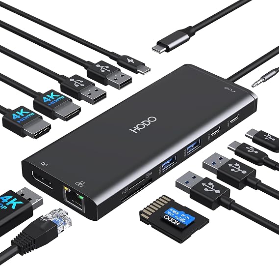 USB C Docking Station Dual Monitor for HP,Laptop Docking Station 3 Monitors
