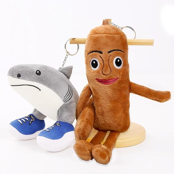 2PCS Italian Brainrot Toys, 15cm Shark and 20cm Stick Figure Anime Figures, Italian Brainrot Plushies for Home Decor and Creative Play