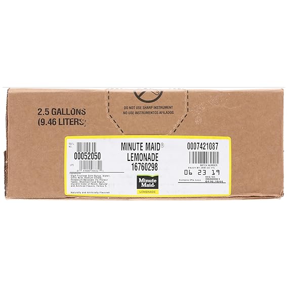 Supply Depot Minute Maid Lemonade Syrup 2.5 Gallon Bag in Box BIB