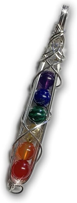 Natural Chakra Healing Necklace 7 Crystal Pendant Energy Balancing Reiki Wire Wrapped