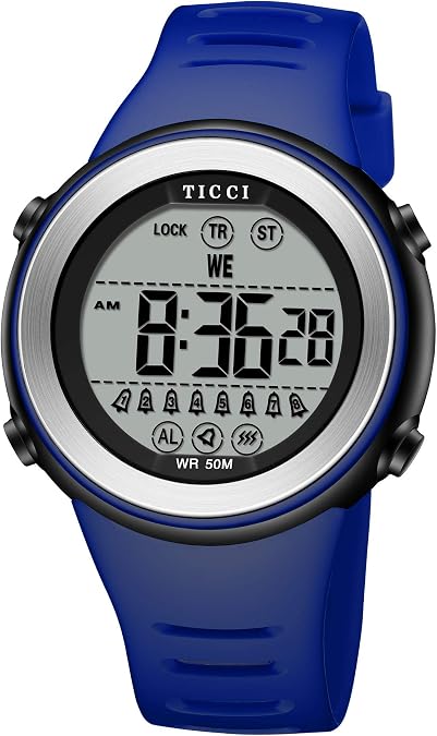 TICCI Men Women Unisex 8 Vibrating Alarms Watch Medication Aids Vibra Pill Alert Reminder Big Digits Waterproof