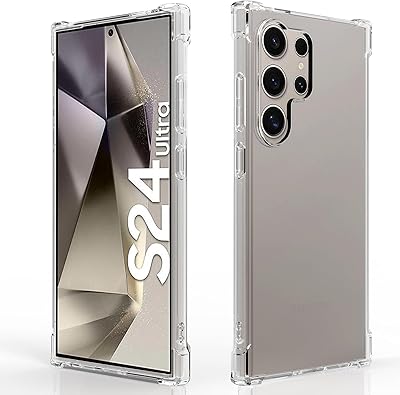 Osophter for Galaxy S24 Ultra Case: Clear Women Girls Boy Reinforced Corners TPU Shock-Absorption Flexible for Samsung Galaxy S24 Ultra Phone Case-Clear