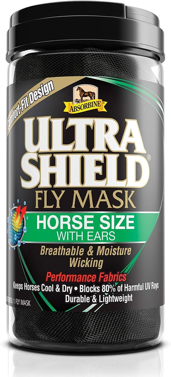 Absorbine UltraShield Fly Mask, Horse Size with Ears