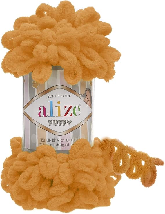Alize Puffy Baby Blanket - Lot of 5 Skeins, 500gr, 50yds, 100% Micropolyester Soft Yarn, Super Chunky Bulky Worested Yarn (336)