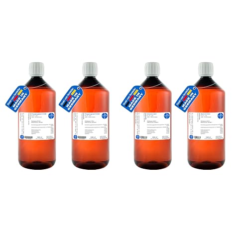 2 x 1000 ml Glycerine 99.5% E422 + 2 x 1000 ml Propylene Glycol 99.5% E1520