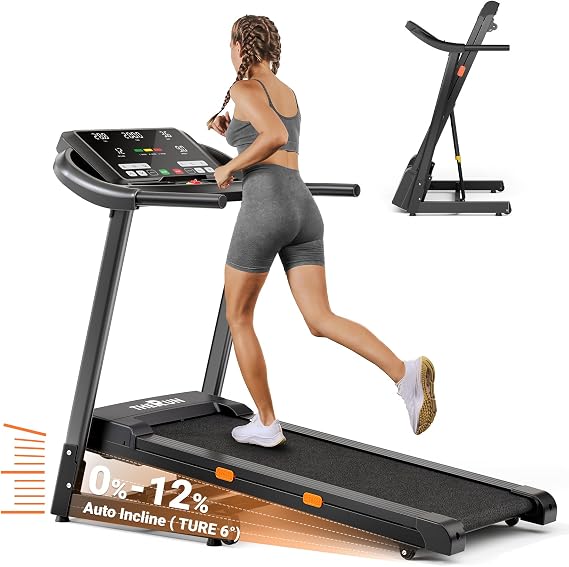 THERUN Incline Treadmill, Treadmill with Incline Brushless Treadmill