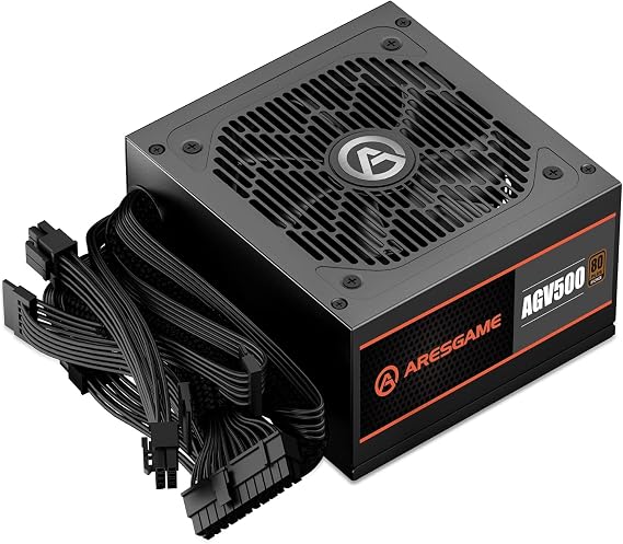 ARESGAME AGV Series 500W Power Supply, 80 Plus Bronze Certified, Non Modular Power Supply,
