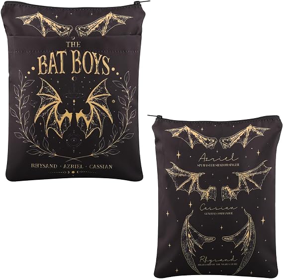 B Boys Book Sleeves Fantasy Book Sleeve Gift Book Merch Rhy-Sand Azriel Cassians Book Sleeve Bat B-oys Fan Club Book Cover (Black, B Boy BS)