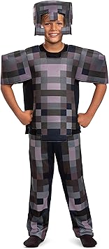 Disguise Minecraft Costume, Official Nether Armor Outfit for Kids Minecraft Costume, Deluxe Child Size Small (4-6)