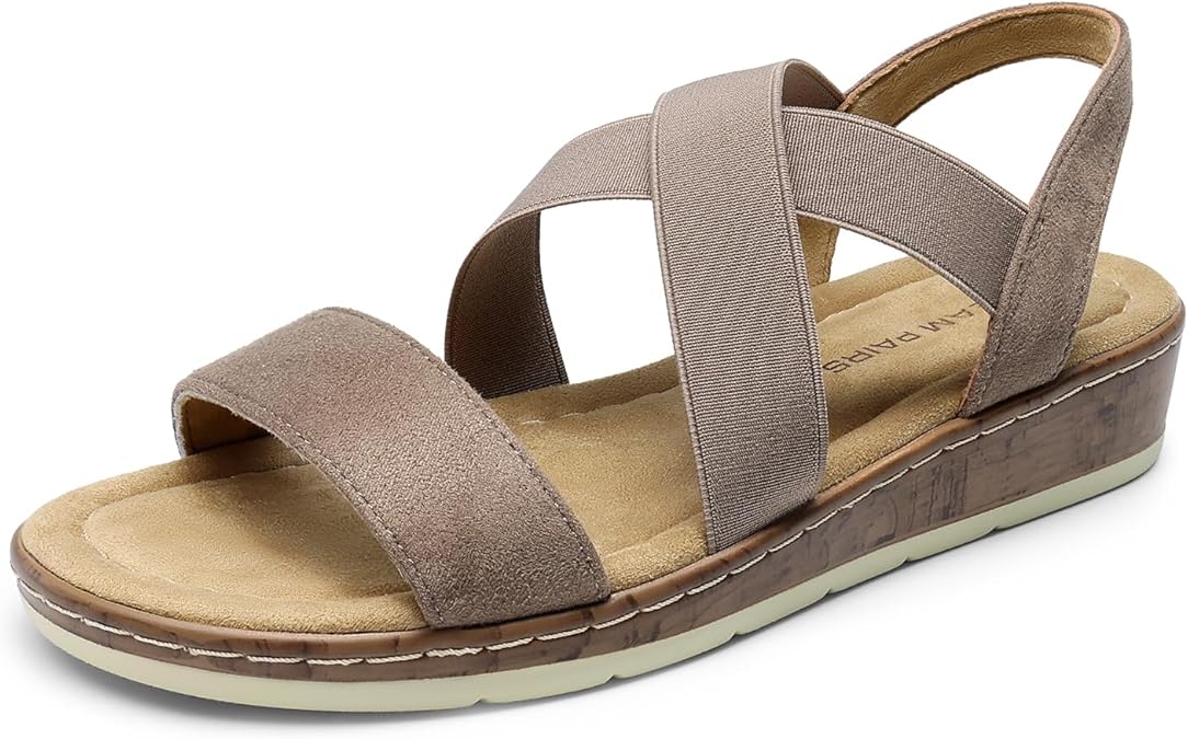 DREAM PAIRS Women's Ankle Strap Low Wedge Sandals