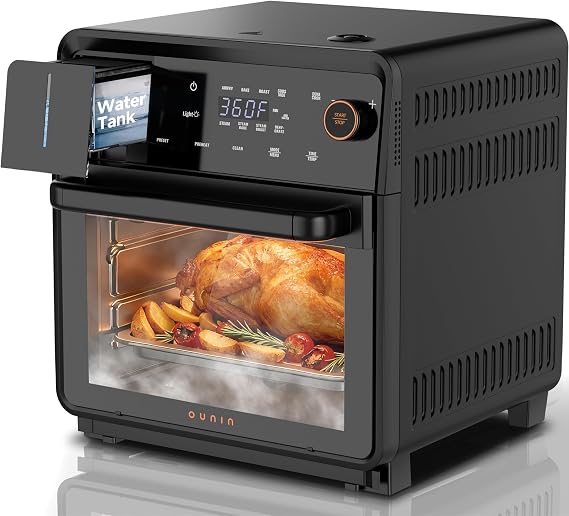OUNIN Air Fryer Toaster Oven Combo 11-in-1 Countertop Convection Steam Oven with Air Fryer, Steam, Dual Cook, Bake, Roast, Dehydrate, 90430F, Self-Cleaning, 16qt Capacity