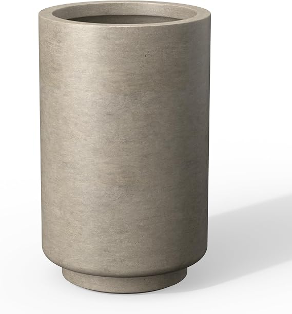 Kante Weathered Concrete Planter 20.1" Tall All-Weather Round Accent Pot