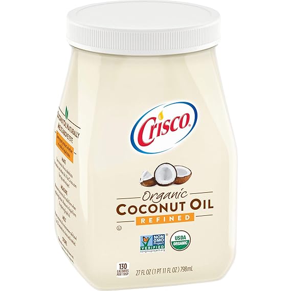 Crisco Refined Organic Coconut Oil, 27 Fluid Ounce Pack of 6