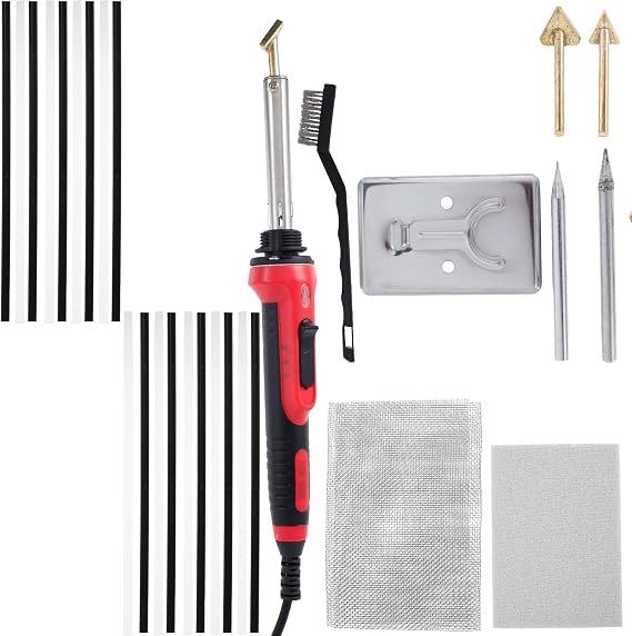 100W Plastic Welding Kit Soldering Iron, Professional Plastic Welder Fast Heating Plastic Soldering Iron Kit with ON/OFF Switch and Indicator Surface Repair Tool for DIY Car Bumper Dashboard Repair