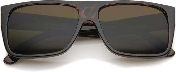 zeroUV Retro Flat Top Wide Temple Eazy E Style Rectangle Sunglasses 57mm