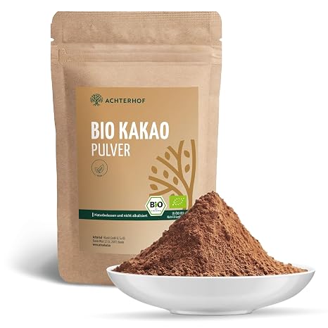 Cocoa Powder Organic 2 kg Cocoa Powder with Finest Aroma Natural and Not Alkalinised Achterhof