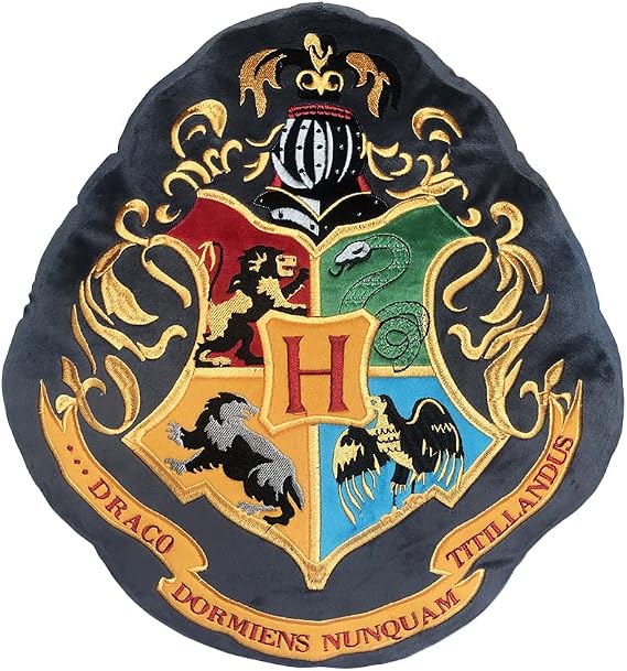 Nemesis Now Harry Potter Hogwarts Cushion with Hogwarts Crest, Black, 40 cm