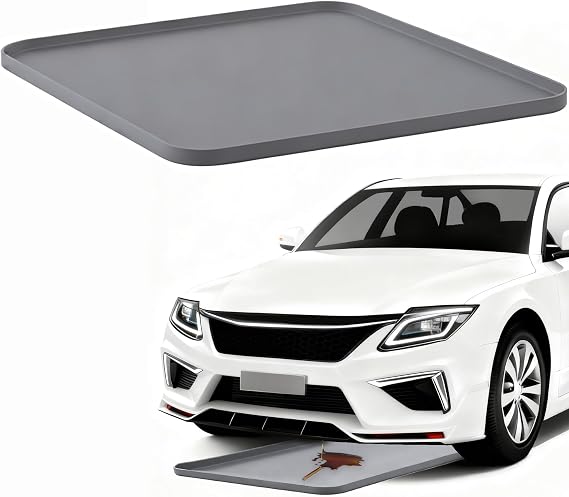 Oil Drip Pan for Under Car, Oil Spill Mat for Garage Floor Waterproof Driveway Outdoor Oil Drip Tray Silicone Oil Drip Pan No Splatter Non-Slip Oil Catch Pan Easy to Clean Reusable