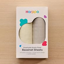 HARPPA Bassinet Sheets, 2 Pack Universal Fitted Bassinet Sheets for Baby Soft, Stretchy & Breathable Cotton