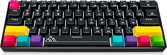 One - Hot-Swappable 60% Mechanical Keyboard with Extra Colorful Keycaps, RGB Lights, Spill Proof, Optical Switches (Gateron Blue)