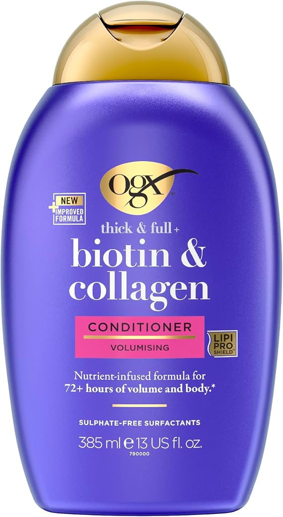 ogx dolgunlaştırıcı biotin & kolajen saç bakım kremi yeni ph dengeli formül 385ml