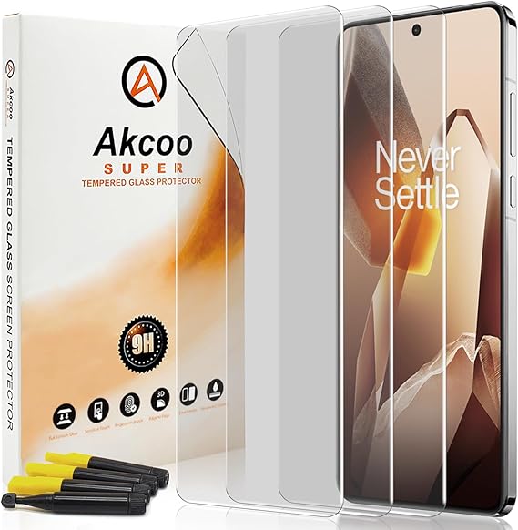 Screen Protector for OnePlus 13, Tempered Glass UV Set, 9H Hardness Scratch Resistant, Sensitive Touch, Full edge-to-edge coverage with a seamless fit - 3 Pack