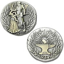 Hephaestus Greek God of Artisans, Blacksmiths, Carpenters, Craftsmen, Fire, Metallurgy, Metalworking, Sculpture, and Volcanoes Ancient Collectible Coin