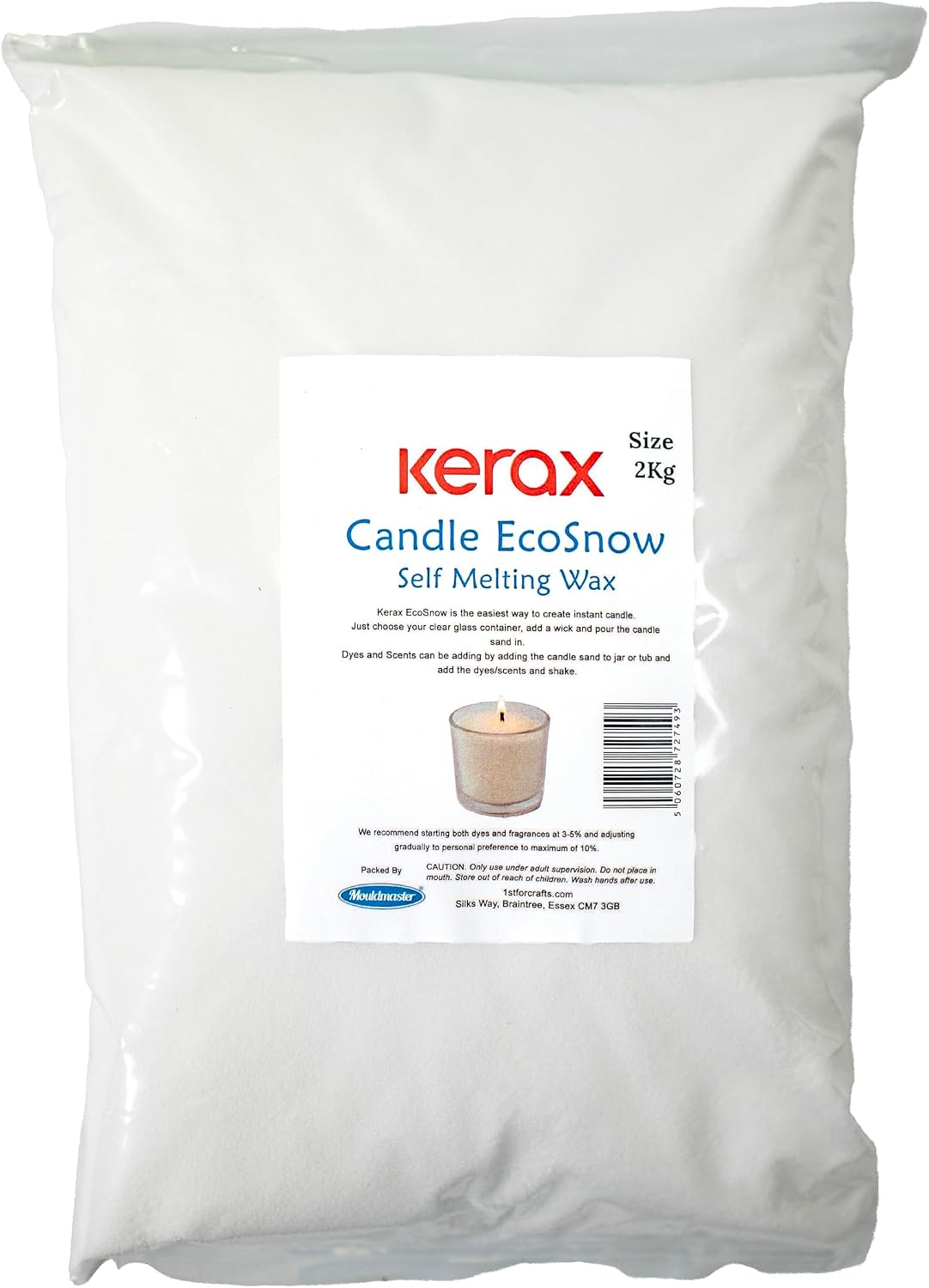 Mouldmaster Kerax Eco Snow Candle Self Melting Wax 2kg, White