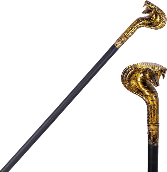 Spooktacular Creations Halloween Walking Cane, Egyptian Snake Staff for Mystical Pharaoh Ancient Themed Dress Up Party