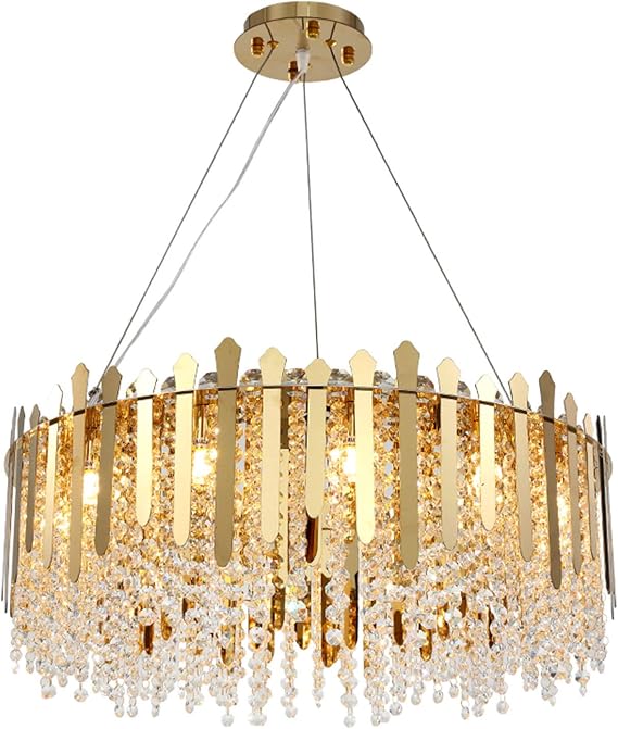 Modern Crystal Rectangular Chandelier,Gold Branch Lighting Frosted Raindrop Large Kitchen Island Hanging Light Fixture for High Ceiling,Dining Room-Gold 80cm