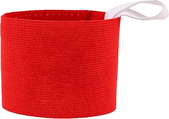 Red Adult Squad Armbands Elastic Non-Slip Adjustable Arm Band Neon Colored Adhesive Armband Football Hand and Arm Pads for Soccer Football Training Team Sports Supplies Sporting Goods