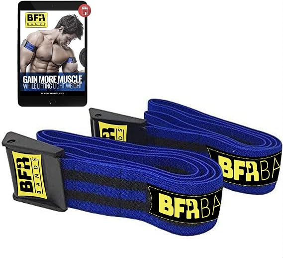BFR BANDS PRO Blood Flow Restriction Bands for Arms, Legs & Glutes Occlusion Training, Help Gain Muscle Without Heavy Weight Lifting, Quick-Release Strong Elastic Strap for Men & Women