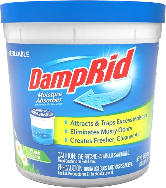DampRid Fresh Scent Refillable Moisture Absorber - 10.5oz cup Traps Moisture for Fresher, Cleaner Air