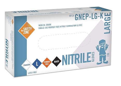 Black Nitrile Exam Gloves - Medical Grade, Disposable, Powder Free, Latex Rubber Free, Heavy Duty, Textured, Non Sterile, Work, Medical, Food Safe, Cleaning, Wholesale, Size Medium (Box of 100)