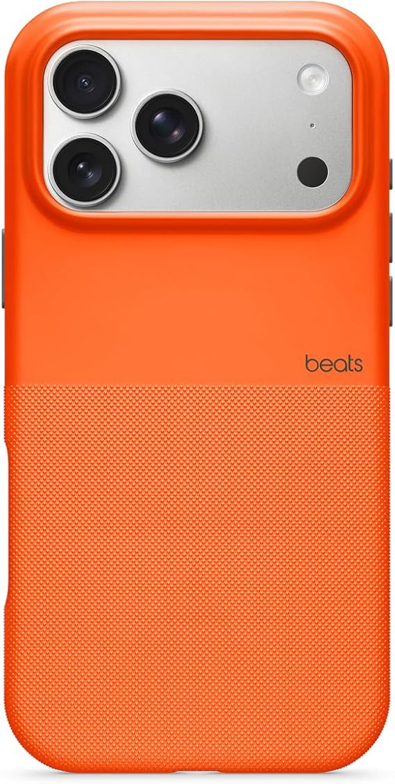Beats iPhone 17 Pro Max Rugged Case with MagSafe & Camera Control, Scratch & Drop Tested, Matte Texture with Microfibre Lining - Sierra Orange