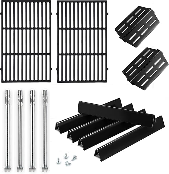 Genesis E-330 Grill Parts Replacement for Weber Genesis 4 Burner E-310 330 E330 E310 S330 S-330 EP310 EP330 Weber 7524 Grates 7620 7621 Flavorizer Bars 62753 Sear Burner Tube 65505 Heat Deflectors