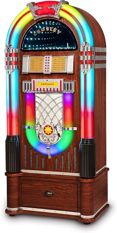Crosley CR1215A-WA Jukebox with ST15-WA Stand Included, Walnut