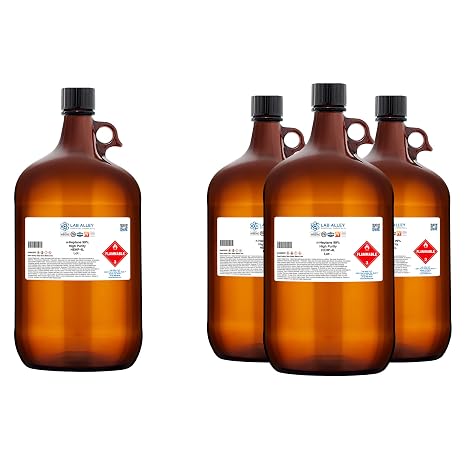 Lab Alley n-Heptane 99% High Purity Solvent, Non-Polar Solvent for Laboratory, Industrial & Research Use, 16 Liters (4 x 4 Liter Case)
