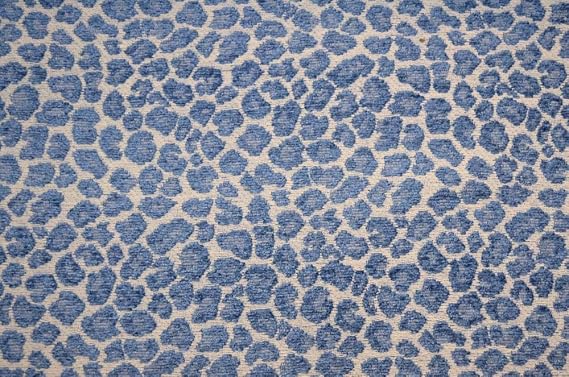 Blue Chenille Cheetah Upholstery Spots Azure P Kaufmann Golding Fabric
