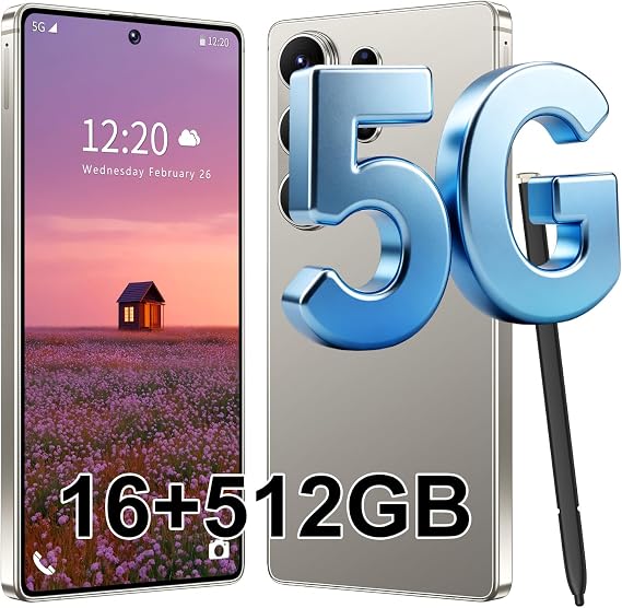 S26 Ultra 5G Unlocked Smartphone,16GB+512GB Cell Phone for Android 15, 6.99" Unlocked Cell Phone, 7000mAh, 68MP+108MP Dual Camera/Dual SIM/Fingerprint Lock/Face(Grey)