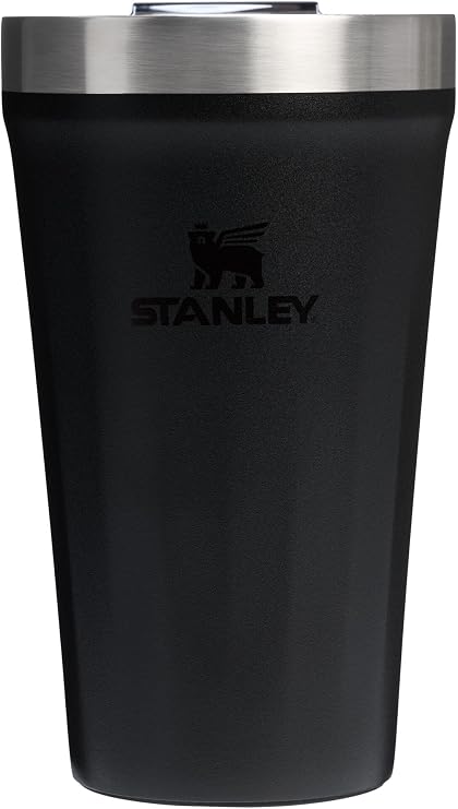 STANLEY Everyday Tumbler 16 oz | Press Fit Drink Through Lid | Beverage, Coffee, and Cocktail Cup | Insulated Stainless Steel Wine Glass | BPA-Free | Black 2.0