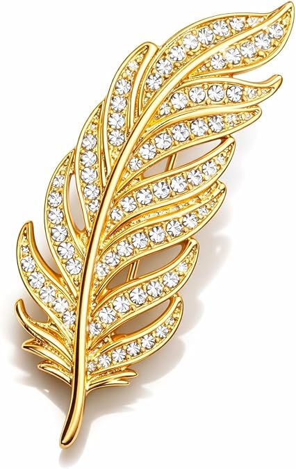Feather Brooch Boho Pin Charm Jewelry Gift for Women