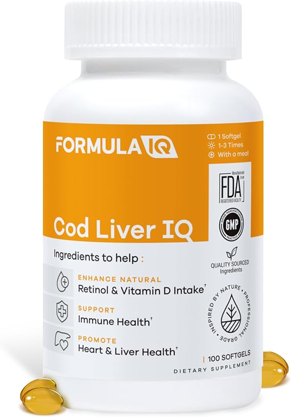 FIQ Formula IQ Cod Liver IQ Cod Liver Oil Softgels, 100 Softgels