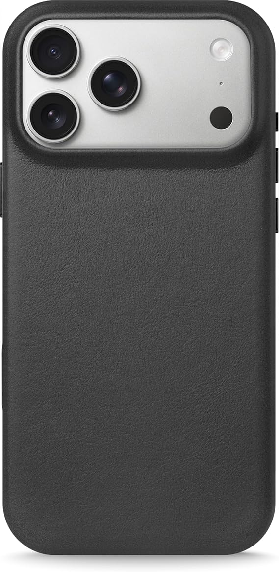 LONLI Edition | Italian Leather - for iPhone 17 Pro - Premium Italian Full Grain Leather Phone Case - [Develop Unique Patina] - [Built-in Camera Control and Compatible with Magsafe] - Black Ink