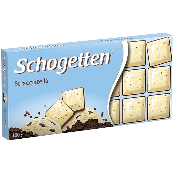 Schogetten Stracciatella Chocolate Bar Candy Original German Chocolate 100g/3.52oz