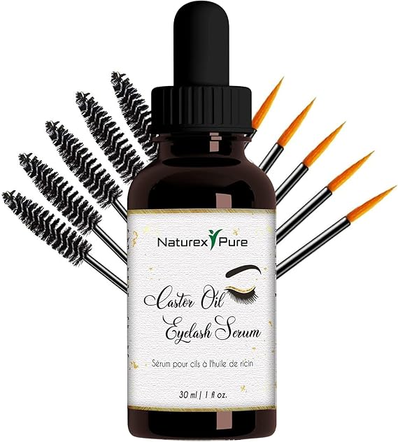 Castor Oil for Eyelashes for Eyelashes and Eyebrows with Non-Sticky Formula - Castor Oil for Eyelashes Eyebrows by NaturexPure 30ml
