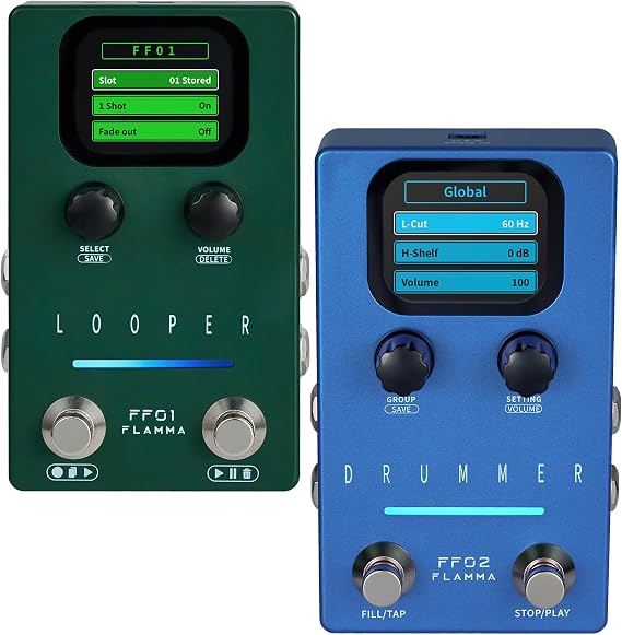 FLAMMA FF01 Looper Pedal and FF02 Drum Guitar Pedal
