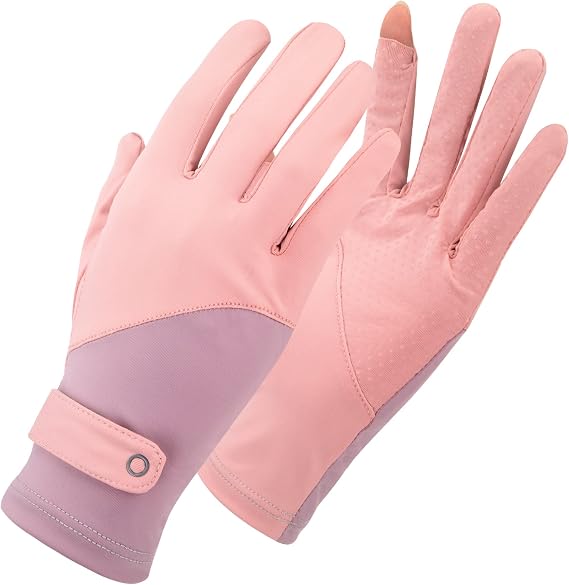 Damen UV Sonnenschutz Handschuhe rutschfeste Fahrradhandschuhe Sommer Dünne Eisseide Atmungsaktiv Sonnenhandschuhe für Autofahren Angeln Golf